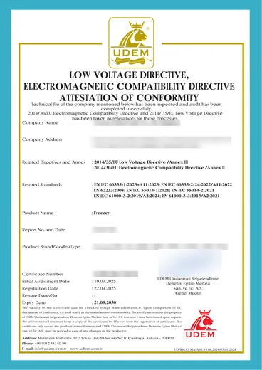 UDEM LVD & EMC Attestation of Conformity