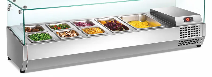 Countertop Refrigerated Prep Rail · Glass